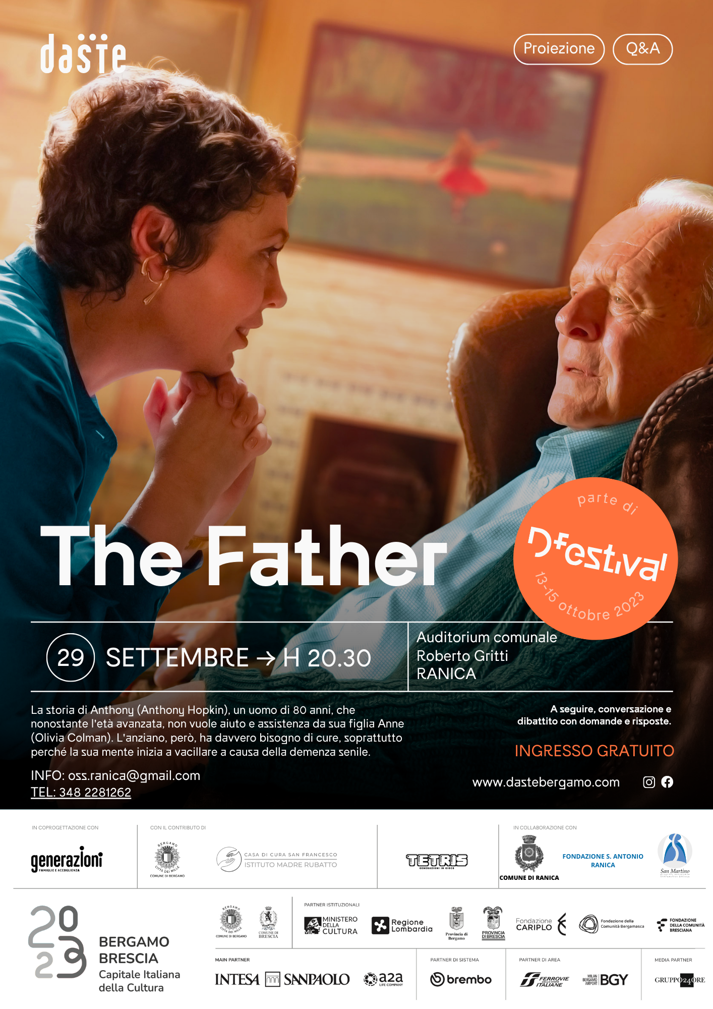 immagine 29 settembre ore 20.30 proiezione del film "The Father"
